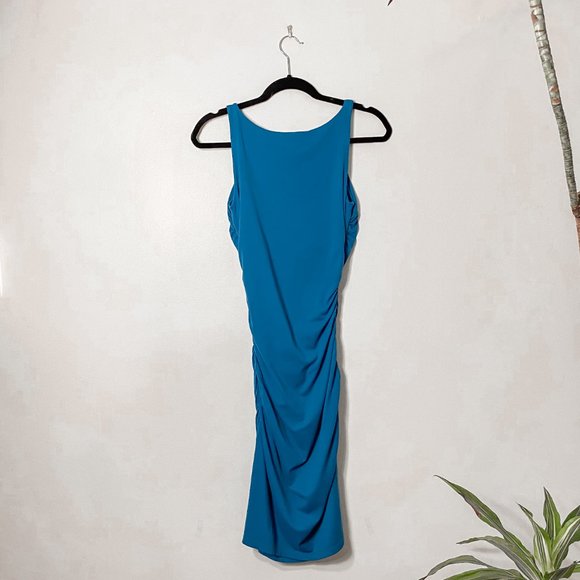 Susan Monaco Cross Gather Tank Dress in Aquamarine for Women size XS - Picture 3 of 10